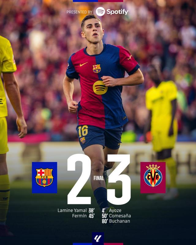 NBA常规赛-【西甲】巴萨2比3黄潜吞下年度联赛首败，亚马尔破门