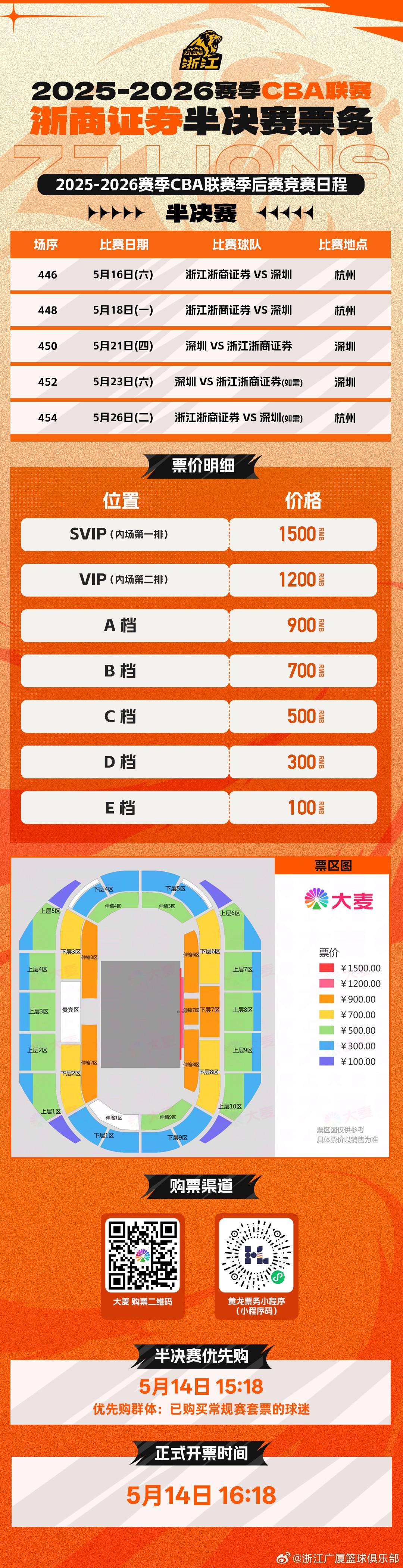 注册下载-广厦半决赛主场vs深圳票价：最低100元，最高1500元